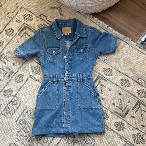 PAIGE Blue Denim Short Sleeve Dress